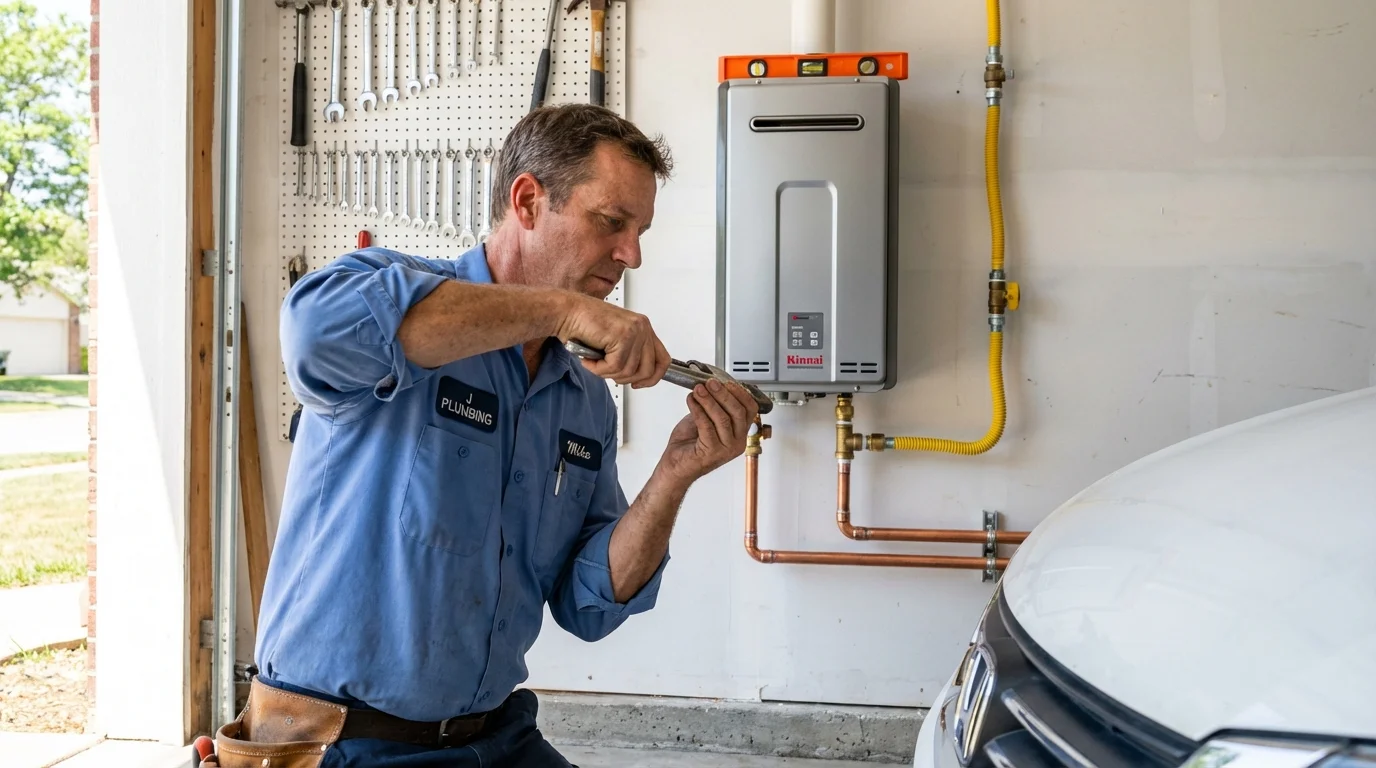 Tankless water heater installation by a Johns Plumbing LLC plumber in Evergreen